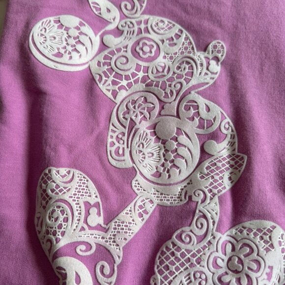 Disney Parks Womens XS Lace Mickey Mouse Sweatshirt with Button Down Back - Picture 2 of 7